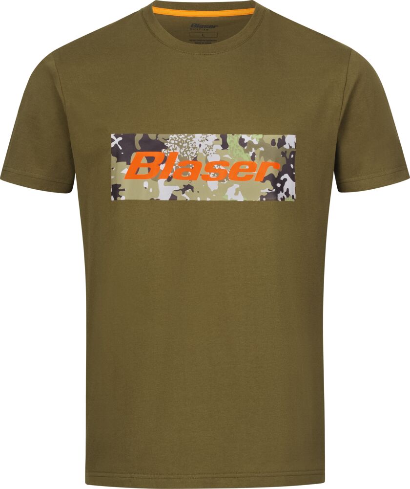 Blaser T-Shirt mit Logo-Print – Olive