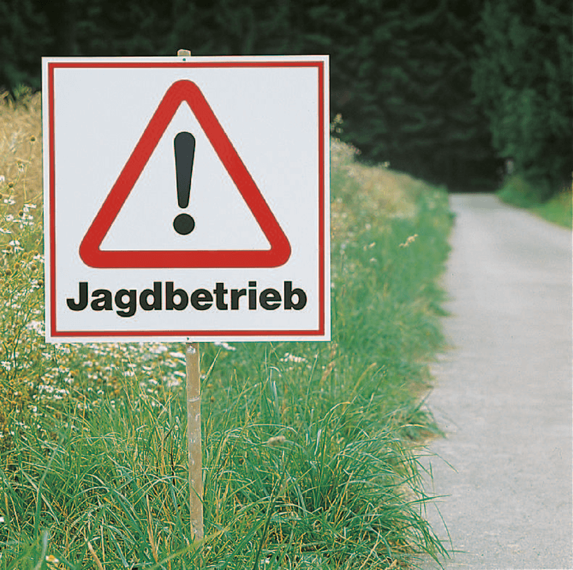 Warnschild "Jagdbetrieb"