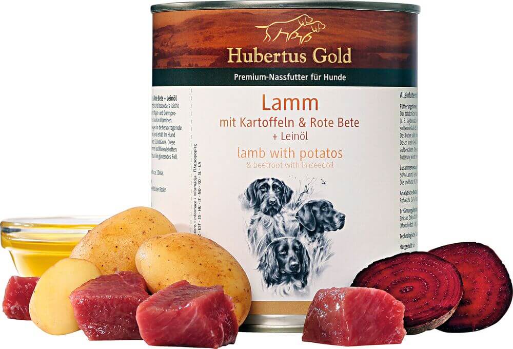 Hubertus Gold Premium Nassfutter – Lamm & Kartoffeln