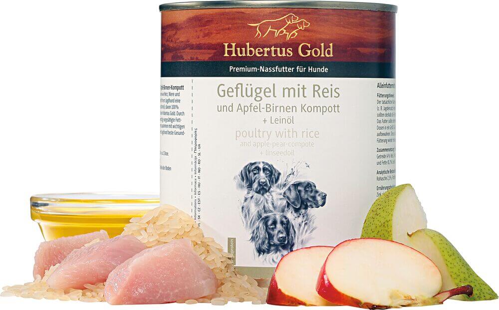 Hubertus Gold Premium Nassfutter – Geflügel & Reis